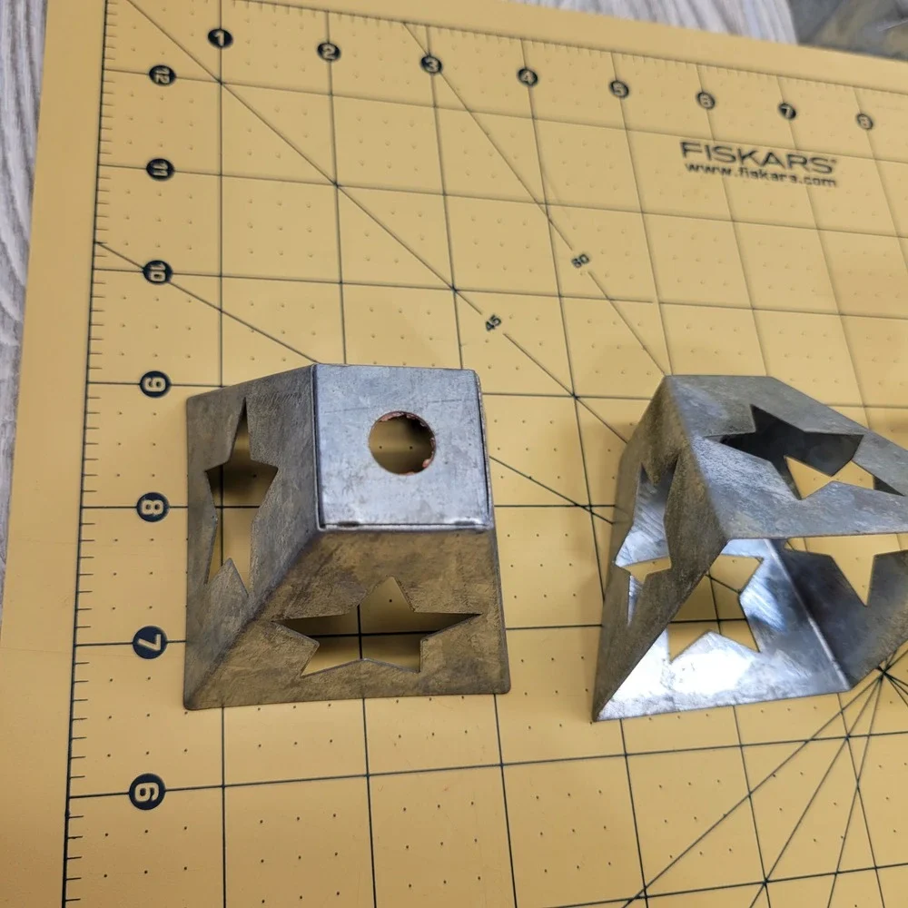 Set of 12 Galvanized Metal Star Cutout Lanterns Rustic Farmhouse Decor 2.5 Inch‎